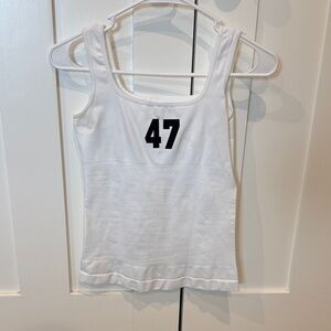 White Tank Top with Number 47